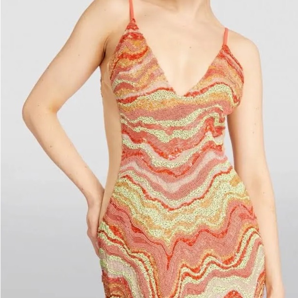 Cult gaia Leticia sleeveless beaded gown